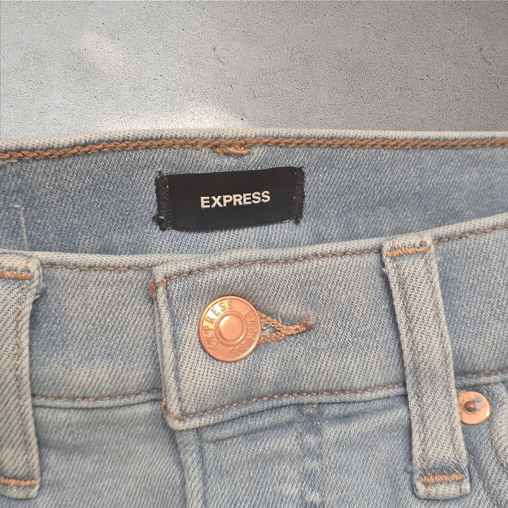 Express High Waist Ripped 90s Slim Jeans Size 4 Long - Picture 5 of 11